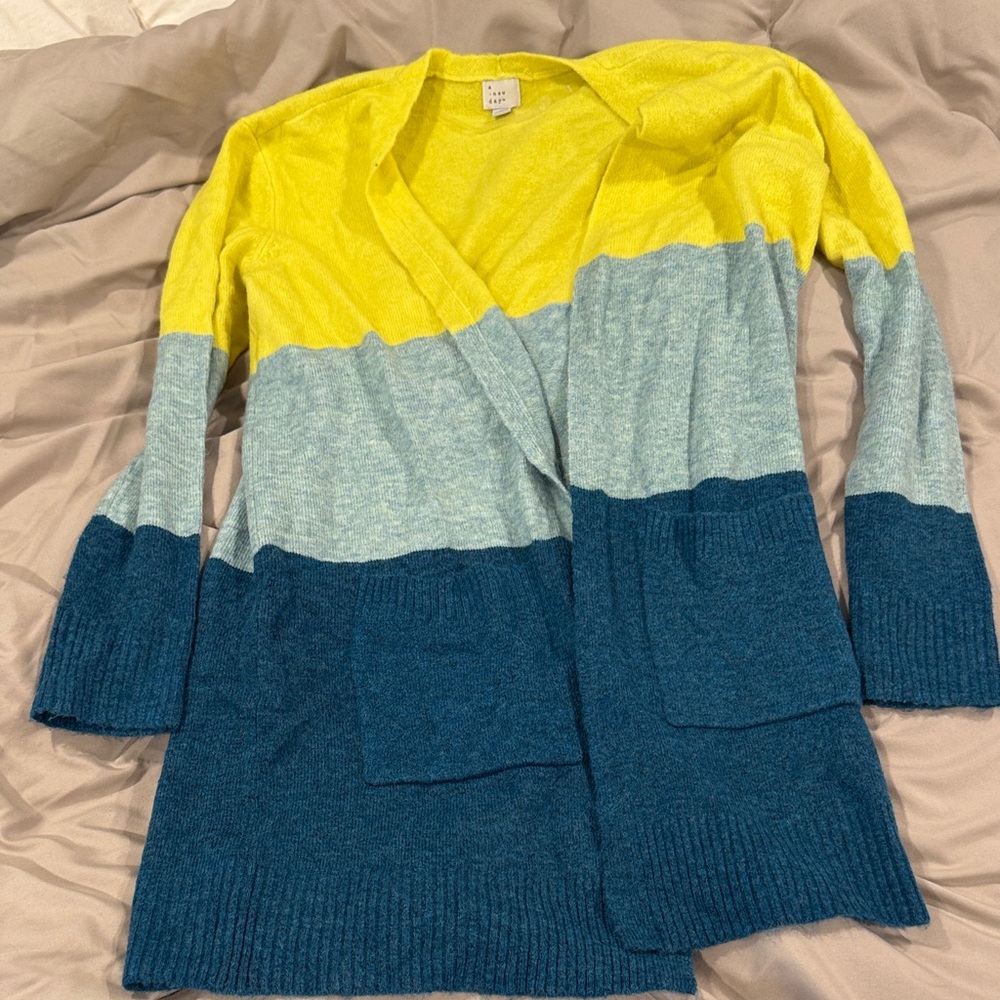 a new day Colorful Open Front Cardigan